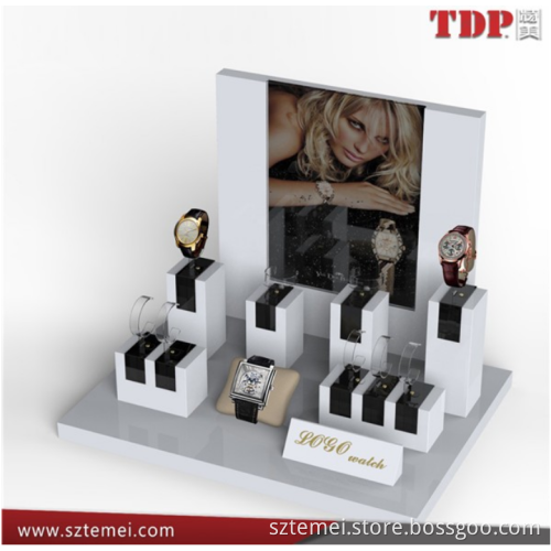 Customize Clear Acryic Base acrylic watch display stand watch shop display furniture watch display counter